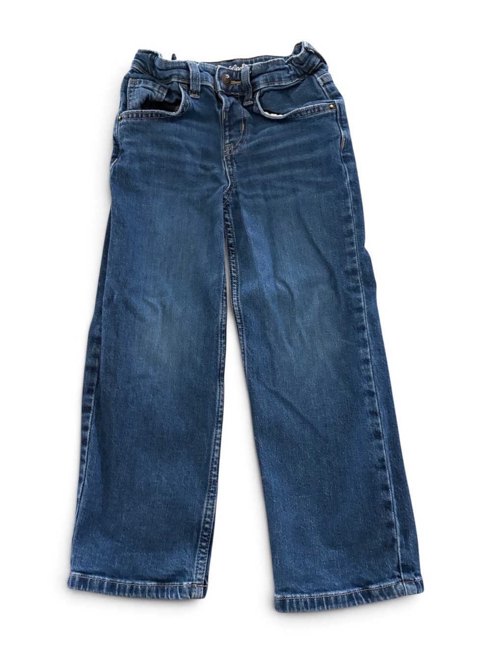 Cat & Jack Blue Relaxed Straight Adjustable Denim Jeans